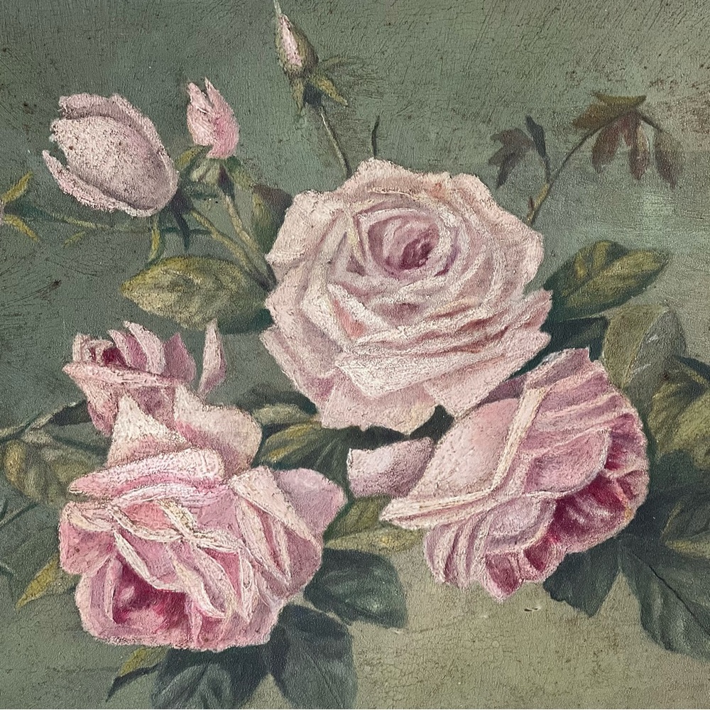 Stunning Antique Roses Oil Painting shabby Roses Still Life - Picture 3 of 14